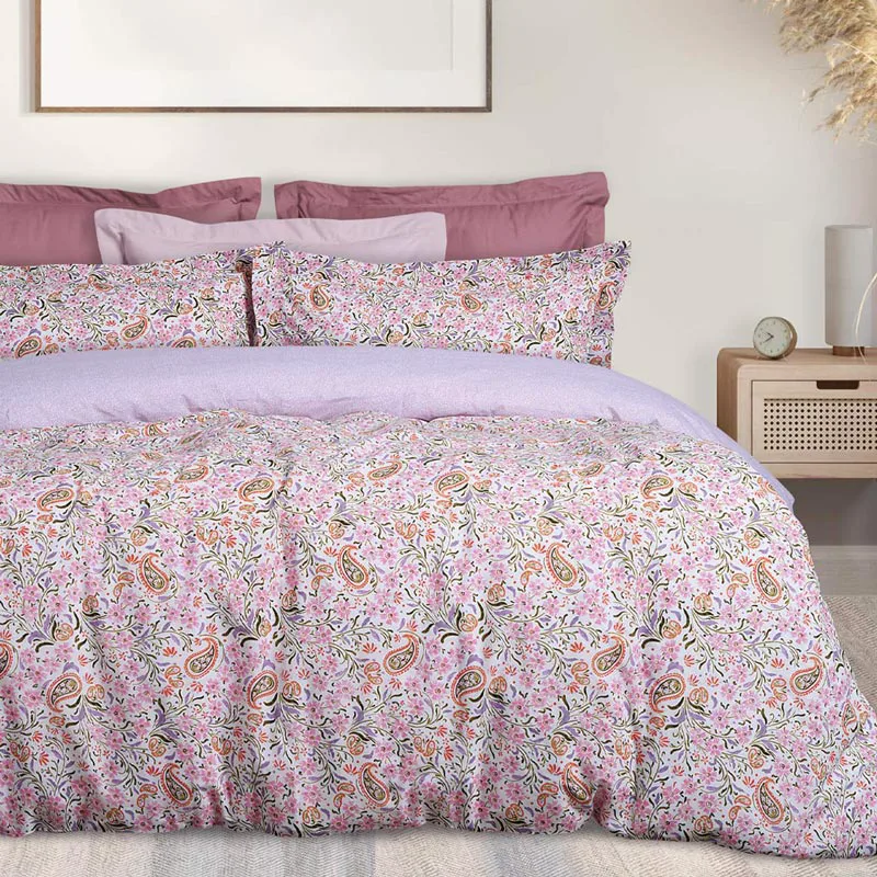 Σεντόνια Ημίδιπλα Με Λάστιχο Σετ Das Home Casual 5414 Ροζ 120x200+35, 170x260