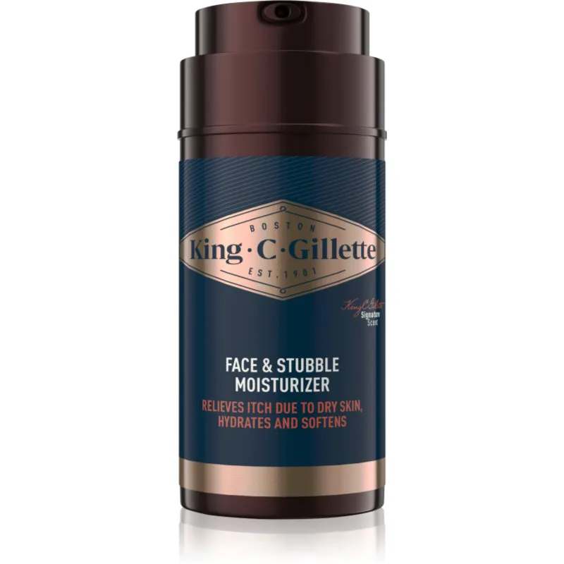 Gillette King C. Face & Stubble Moisturizer ενυδατική κρέμα για πρόσωπο και γένια για άντρες 100 ml
