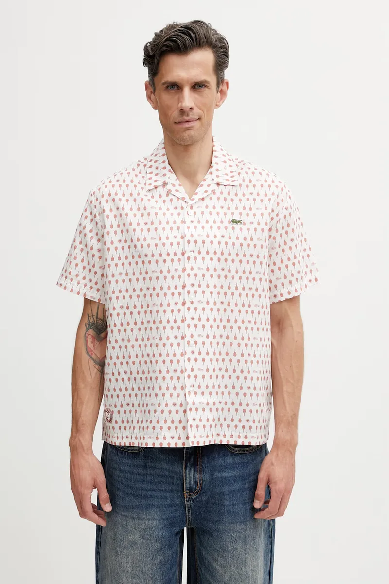 Lacoste πουκάμισο ανδρικό με λινό