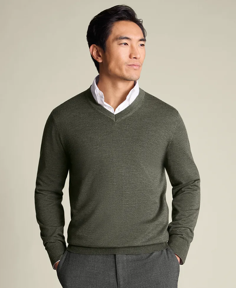 Charles Tyrwhitt Ανδρικό Πλεκτό Πουλόβερ Μάλλινο Regular Fit