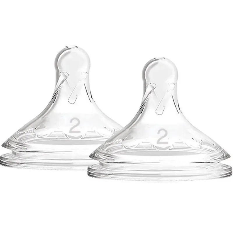 Dr. Brown's Natural Flow Options+ Level 2 Silicone Teat Θηλή Σιλικόνης για Μέτρια Ροή 3m+, 2 Τεμάχια, Κωδ WN2201-ELX