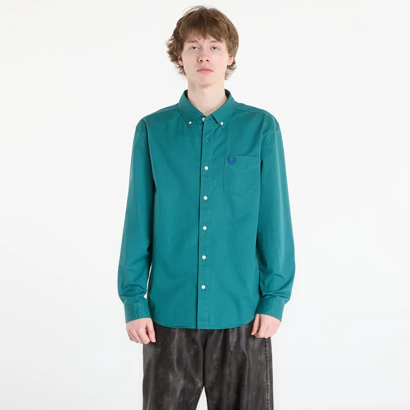 Πουκάμισο FRED PERRY Relaxed Washed Twill Shirt Deep Mint XL