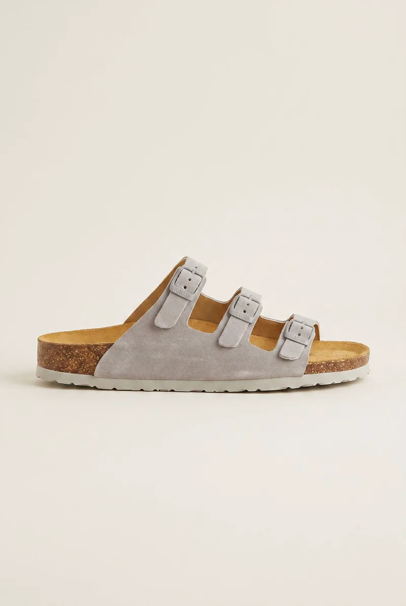 Plakton Άνετα σανδάλια - 186456 - Light Grey Suede