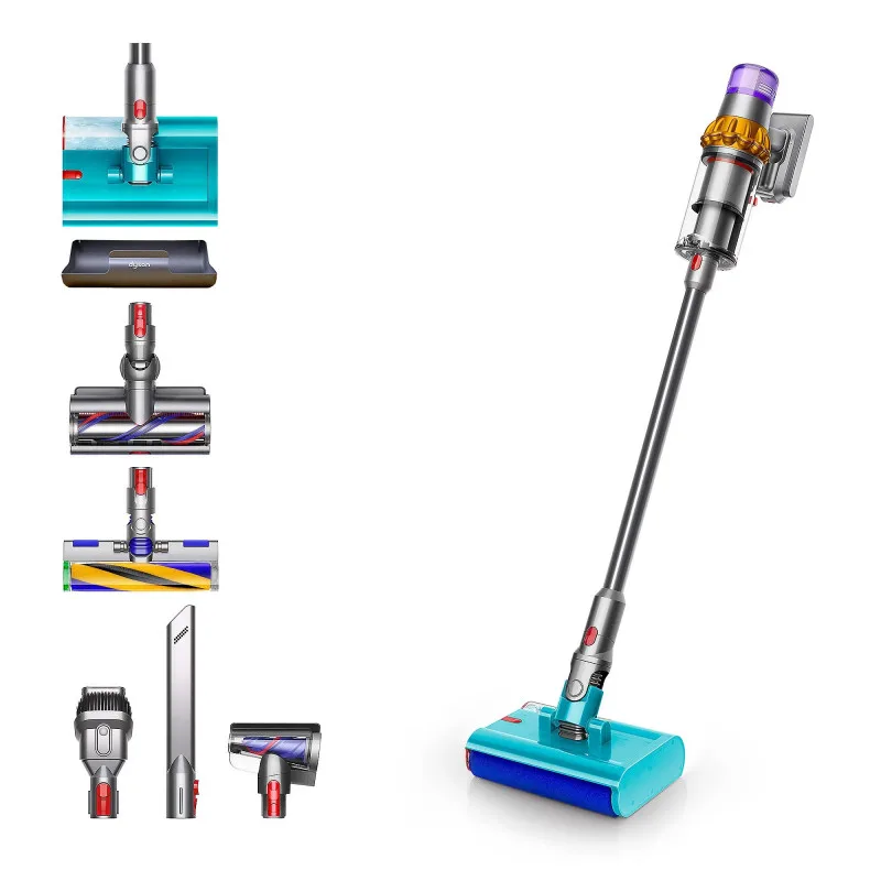 Σκούπα όρθια Dyson V15S Detect Submarine 448798-01, 660W, 0.77 l, 60 λεπτά αυτονομία, Αισθητήρες, 4 λειτουργίες, LCD, Γκρι/μπλε