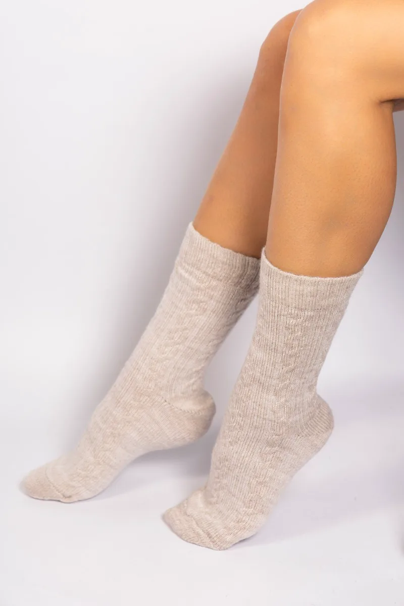 Κάλτσες γυναικείες knitted μάλλινες Soma SS6021-Εκρού