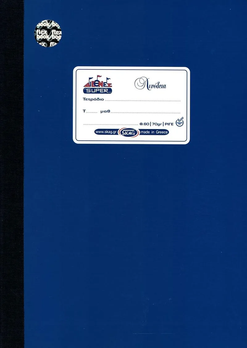 Τετράδιο λινόδετο ριγέ Skag Διεθνές Super 60 φύλλα 17x25 cm. - Μπλε