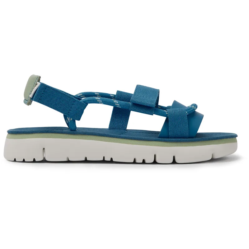 CAMPER Oruga - Πέδιλα Για Γυναικεία - Μπλε, Μέγεθος 39, Cotton fabric/Smooth leather