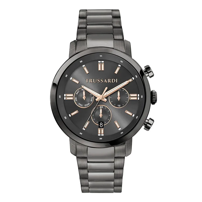 TRUSSARDI T-Couple Black Stainless Steel Bracelet R2453147012