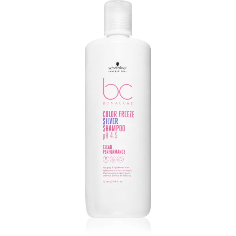 Schwarzkopf Professional BC Bonacure Color Freeze Silver ασημένιο σαμπουάν για ξανθά και με ανταύγειες μαλλιά 1000 ml