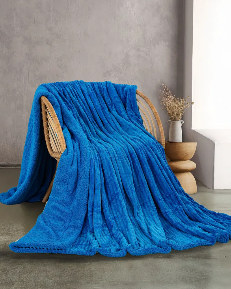 Κουβέρτα Fleece Υπέρδιπλη Jollein Blue (220x240), Rythmos Home