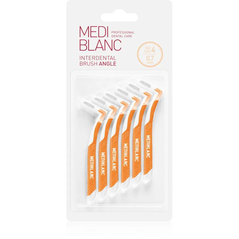 MEDIBLANC Interdental Pick-brush Angle μεσοδόντιο βουρτσάκι 6 τεμ 0,7 mm Yellow 6 τμχ
