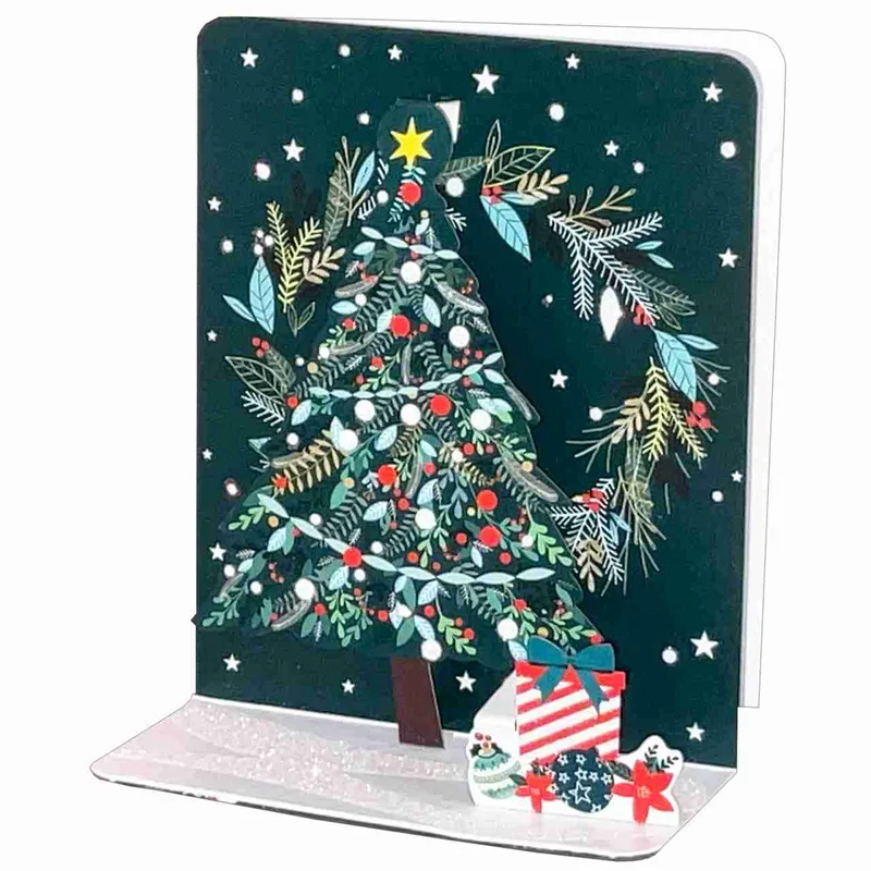 Pictura Xmas 3D Αναδυόμενη Κάρτα -Στολισμένο Δέντρο