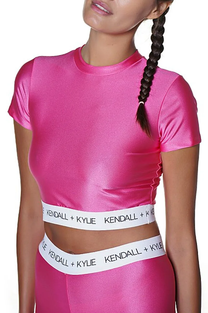 Top Kendal + Kylie Waist Logo Shinny Cropped KKW3611671-FUCSHIA Γυναικείο