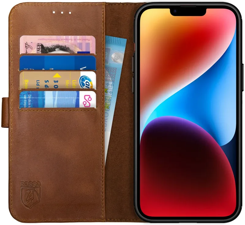 Κόκκινο Deluxe Δερμάτινη Θήκη Πορτοφόλι Apple iPhone 14 Plus - Brown (8719246366710)