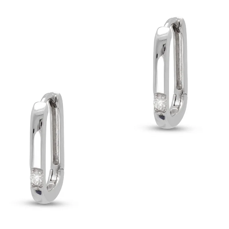 Σκουλαρίκια Κρίκοι με Moissanite Diamonds από Ασήμι SK4063