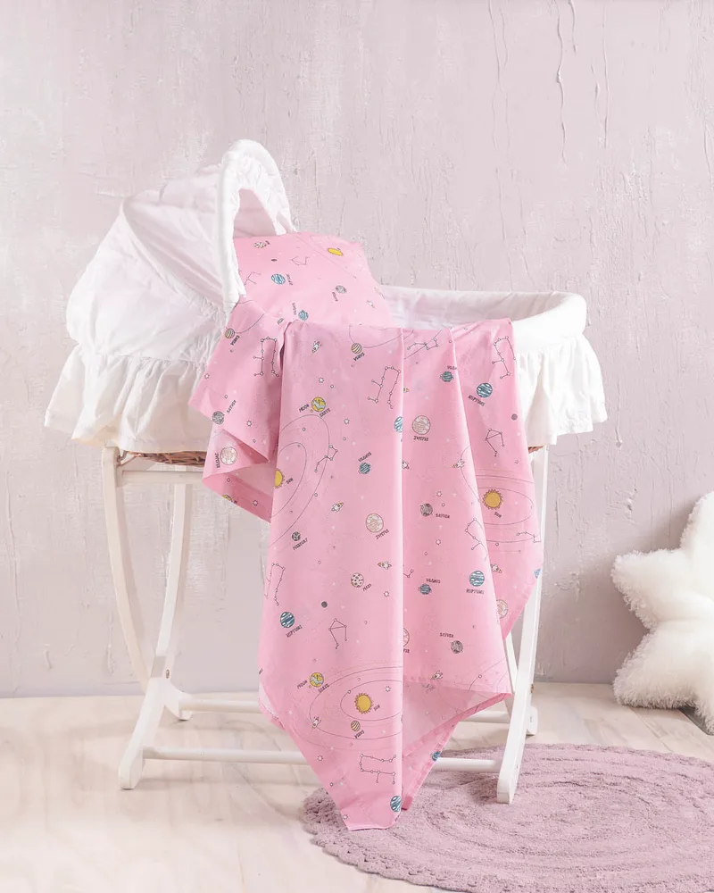 Σεντόνι λίκνου (80Χ110) VENUS PINK, RYTHMOS HOME