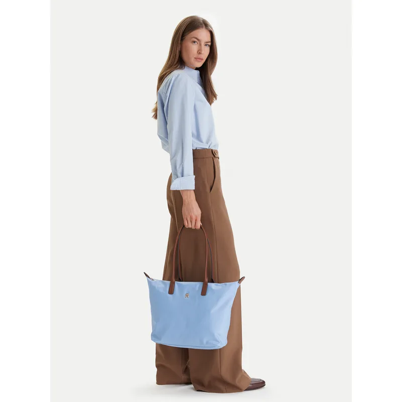 Τσάντα Tommy Hilfiger Popette Tote AW0AW17711 Γαλάζιο