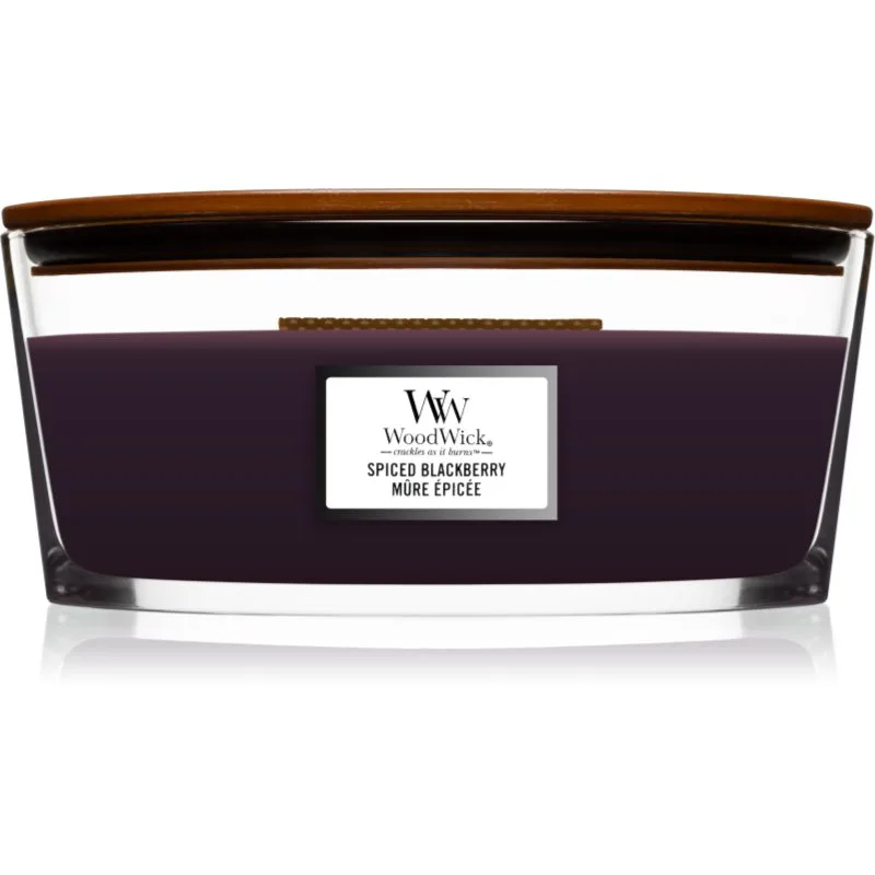 Woodwick Spiced Blackberry αρωματικό κερί με ξύλινο φιτίλι (hearthwick) 453,6 γρ