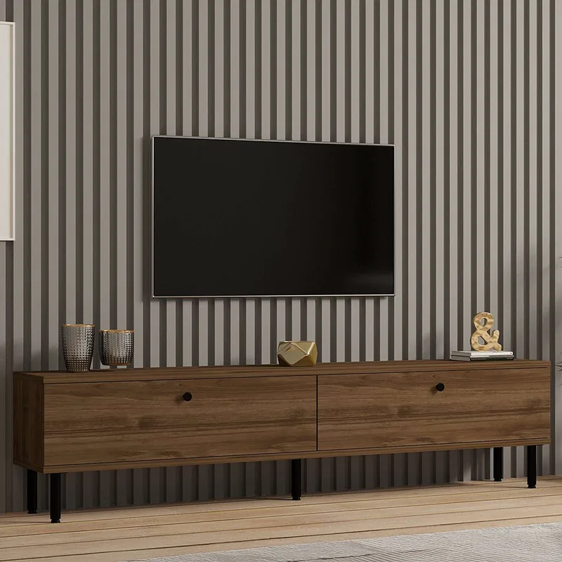 Έπιπλο Τηλεόρασης Nantes - Walnut 835Puq6411 (160x37x25 cm)