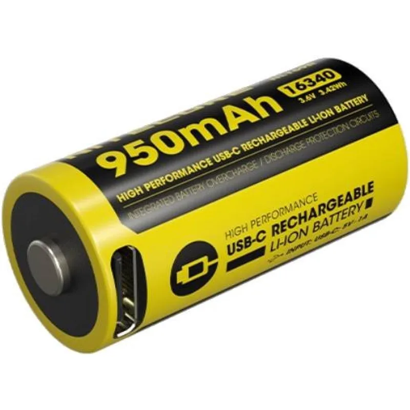 Μπαταρία Nitecore NL169R / RCR123A Επαναφορτιζόμενη 16340 Li-ion με 1 x Type-C 950mAh 3.6V (6952506496341)