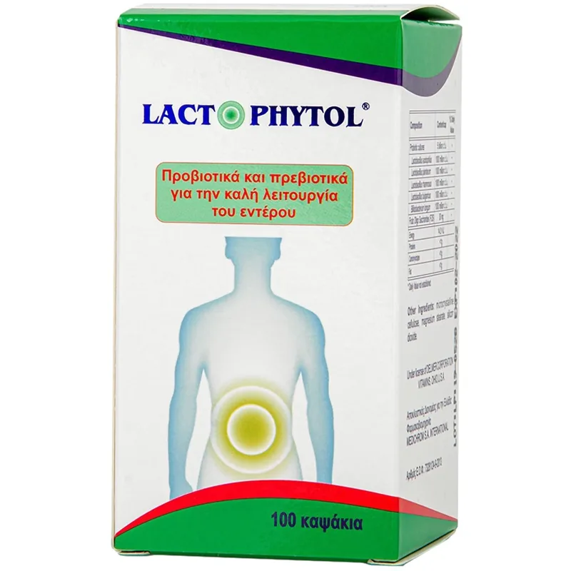 Medichrom Lactophytol Συμπλήρωμα Διατροφής με Προβιοτικά & Πρεβιοτικά για την Καλή Λειτουργία του Εντέρου 100caps