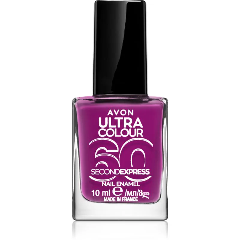 Avon Ultra Colour 60 Second Express βερνίκι νυχιών με γρήγορο στέγνωμα απόχρωση Grape Escape 10 ml