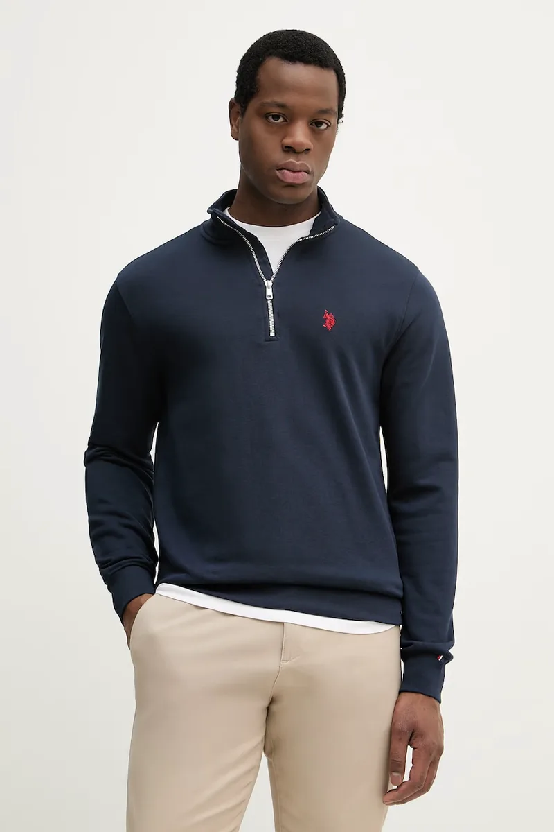 U.S. Polo Assn. Μπλούζα ανδρική βαμβακερή DHM LB 1/4 ZIP