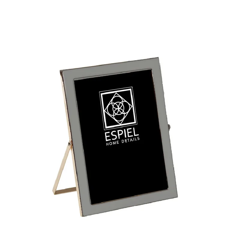 Κορνίζα Μεταλλική Γκρι-Χρυσή ESPIEL 15x20εκ. FAM607 (Υλικό: Μεταλλικό, Χρώμα: Γκρι) - ESPIEL - FAM607