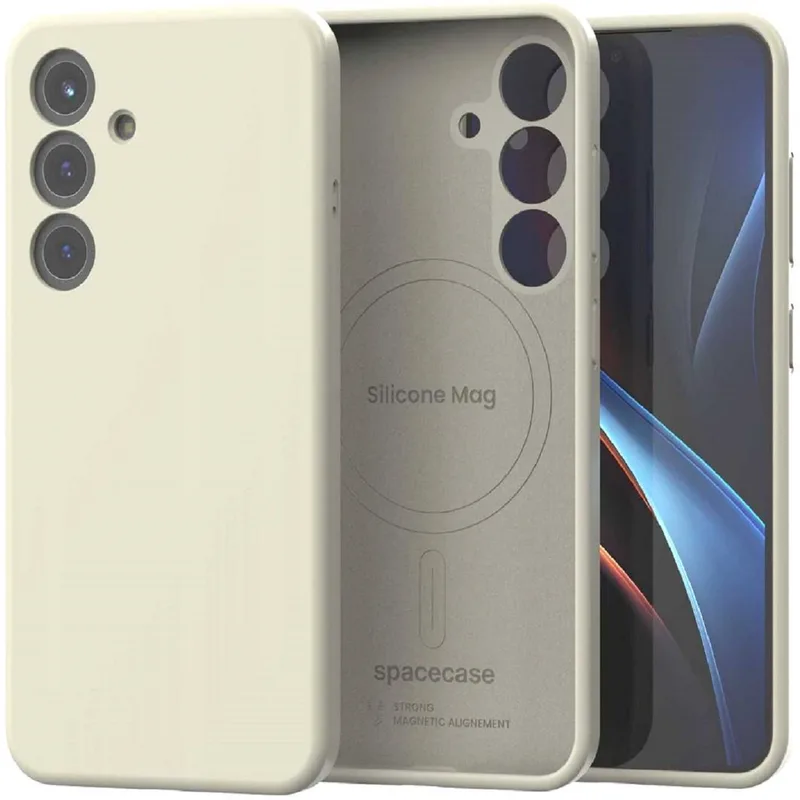Θήκη Samsung Galaxy S25 Plus Spacecase Silicone Magnetic Case Σιλικόνης με MagSafe - Μπεζ (5905719114206)