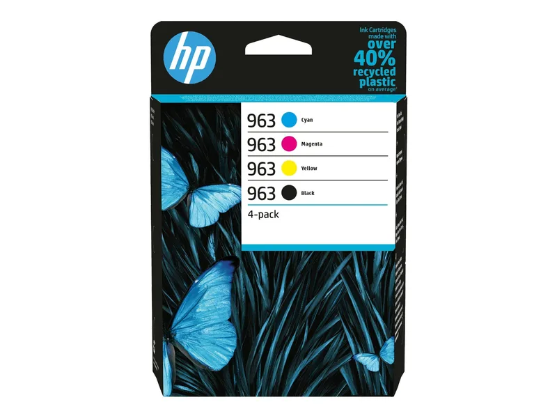 HP 963 Μαύρη + Τριχρωμία Τσιπ Τόνου