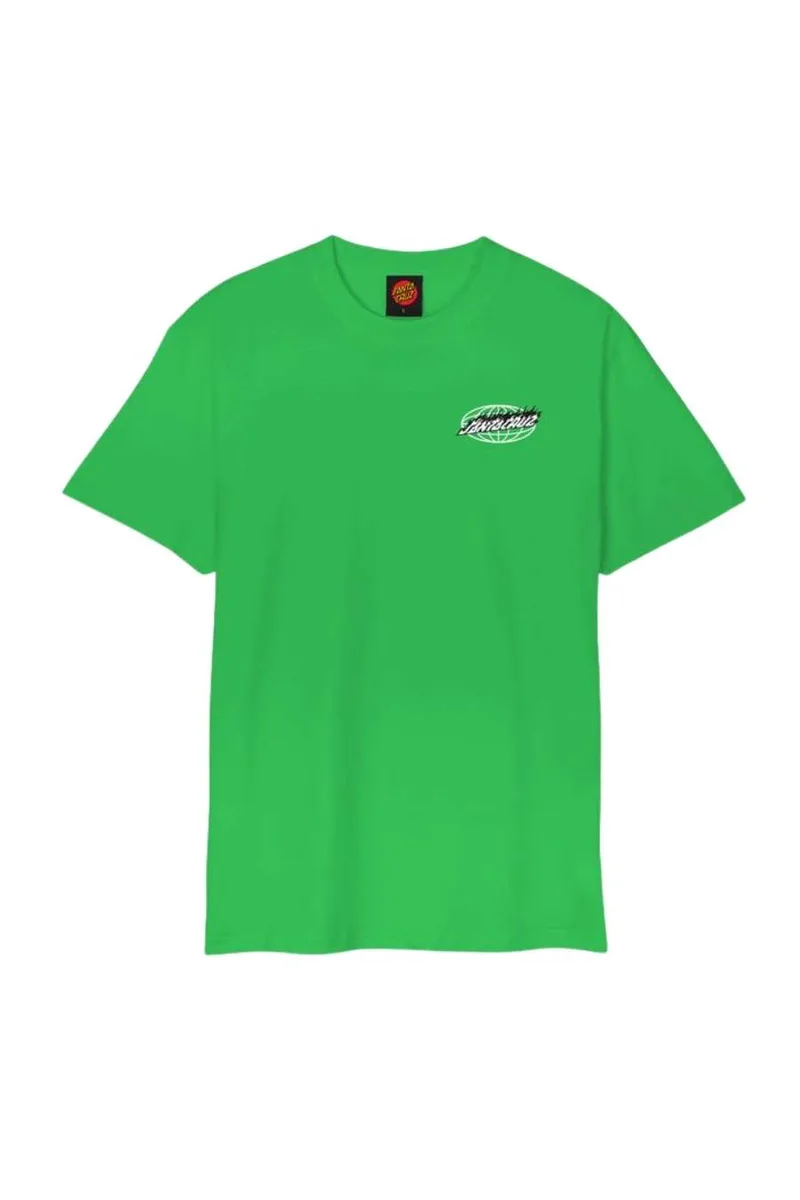 SANTA CRUZ t-shirt ανδρικό Global Flame Dot - Πράσινο-SCA-TEE-11164-GREEN