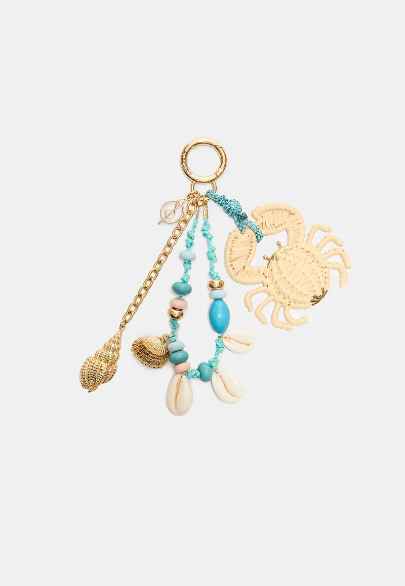 Stradivarius Μπρελόκ Charm Κάβουρα Με Πολλές Χάντρες Μπλε Os