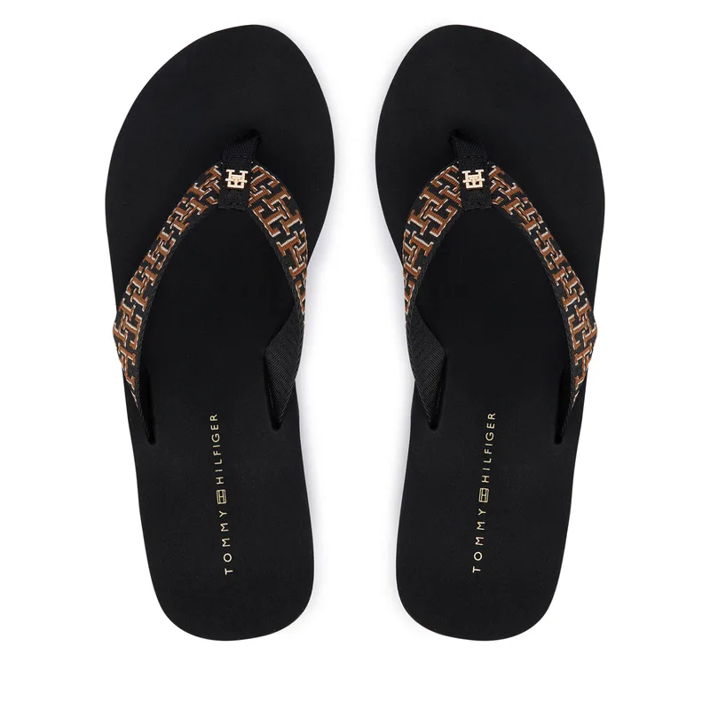 Σαγιονάρες Tommy Hilfiger Wedge Summer Sandal Mono FW0FW09698 Μαύρο