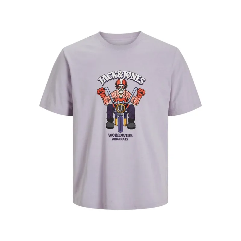 Jack & Jones "Anatomy Skull Tee"σε Plus fit γραμμή,με μεταξοτυπία - Cosmic Sky