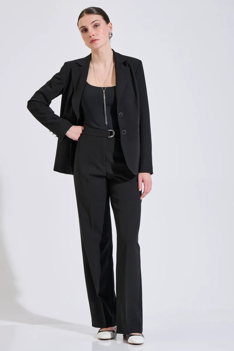 Bill Cost γυναικείο παντελόνι μονόχρωμο Classic Straight Fit - 10-031079-0 Μαύρο