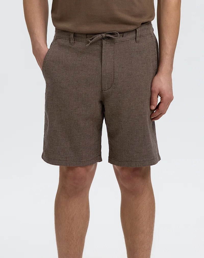 SELECTED SLMREGULAR-BRODY LINEN BLD SHORTS NOOS 16087638-Chocolate TorteMIXED W. WALNUT Chocolate