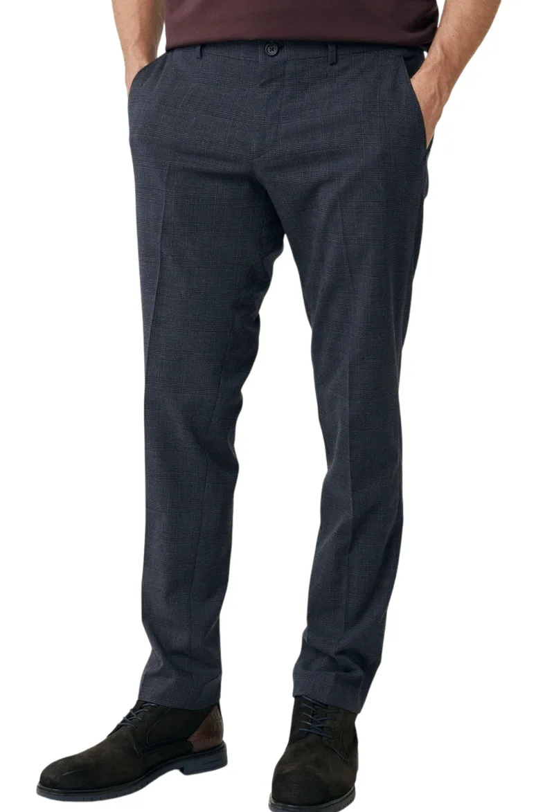 Παντελόνι Υφασμάτινο Mexx Slim Fit Checked Pantalon TU1201036M-Navy Ανδρικό