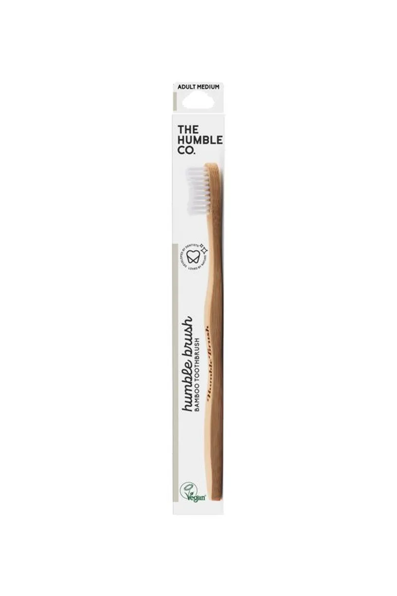 Οδοντοβουρτσα απο Bamboo Μετρια The Humble Co. Λευκό