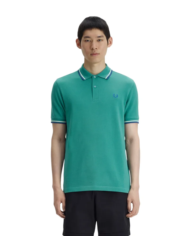 Fred Perry Ανδρική Μπλούζα Twin Tipped Polo M3600-03Β Πράσινο