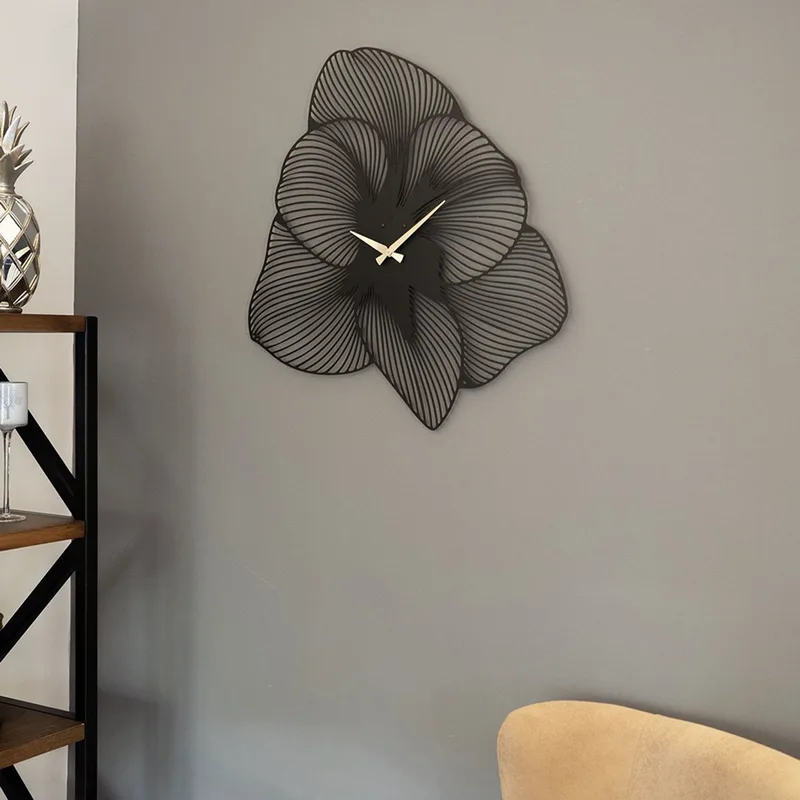 Μεταλλικό Διακοσμητικό Ρολόι Τοίχου Azalea Metal Wall Clock - Aps039 49 - Black 507Atp1505 49x49 cm