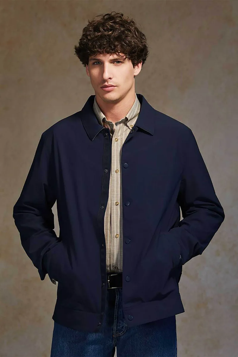 Oxford Company ανδρικό jacket μονόχρωμο - A310-JZ70.01 Μπλε Σκούρο