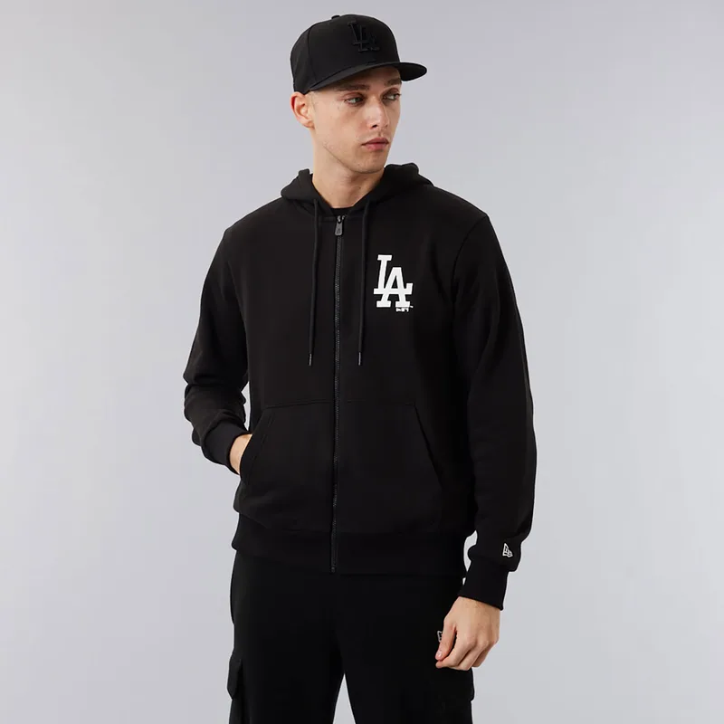 LA DODGERS MLB LEAGUE ESSENTIAL FULL-ZIP HOODIE ΜΑΥΡΟ