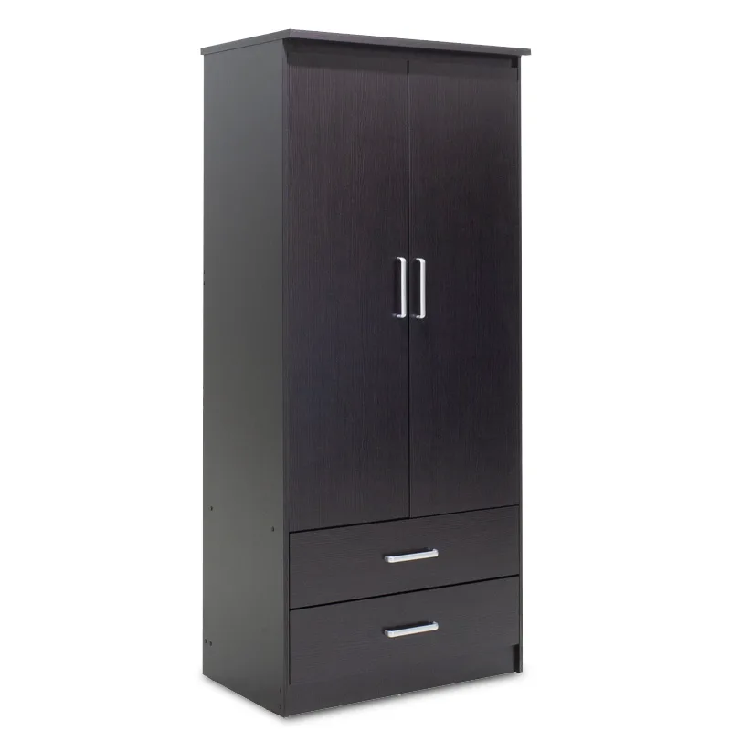 Ντουλάπα ρούχων δίφυλλη OLYMPUS pakoworld χρώμα wenge 81x57x183εκ - PAKO WORLD - 123-000044