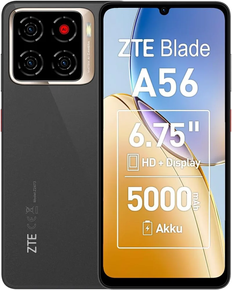 ZTE Blade A56 4GB RAM 64GB Storage 6.75-inch 4G Celestial Black EU