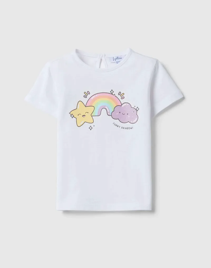 OVS TSH 4/5 COLORS PRINT BIO 2649716-BRILLIANT WHITE White