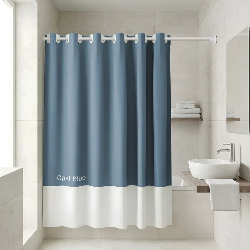 Κουρτίνα Μπάνιου Αδιάβροχη Polyester 180x194εκ. Opal Blue Estia Tone Lab 02-40307 (Ύφασμα: Polyester, Χρώμα: Opal Blue) - estia - 02-40307