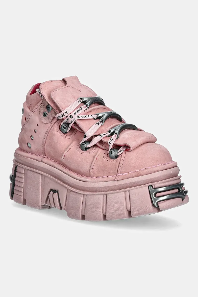 Σουέτ sneakers New Rock Nobuk Ροζ, Tower Ροζ C73 E14 Acero