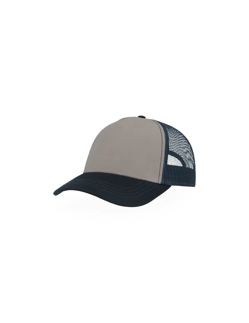 Πεντάφυλλο καπέλο τζόκεϊ με δίχτυ Atlantis S-Rapper Canvas Grey/Navy