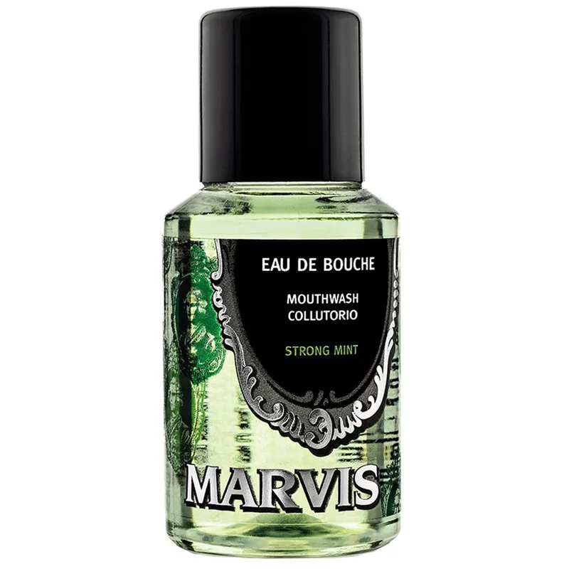 Marvis Mouthwas Strong Mint Στοματικό Διάλυμα σε Συσκευασία Ταξιδιού με Μέντα 30ml