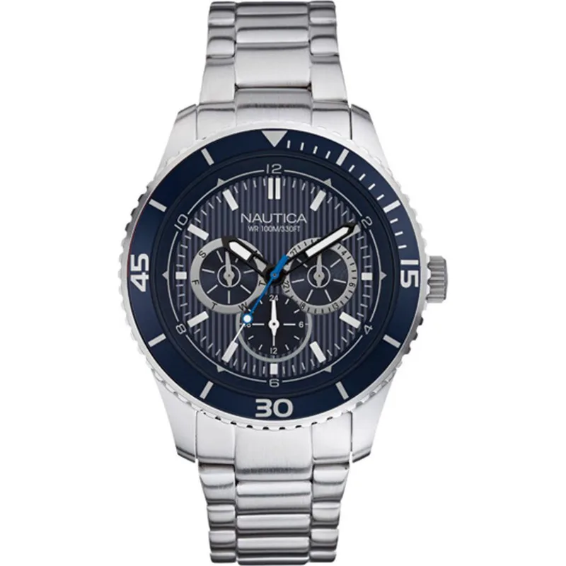 Ρολόι Ανδρικό Ασημί Stainless Steel NAUTICA κωδ NAI16528G